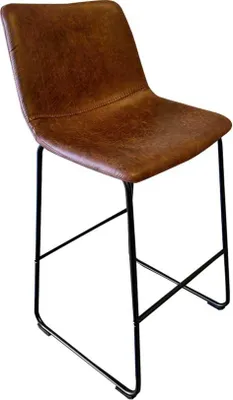 Image de Mancia" Tabouret de bar enPolyuréthanecognac 99x48x56 cm - Style vintage