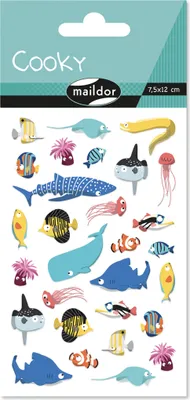 Produktbild von Maildor 10x Cooky, 1 Stickerbogen 7,5x12cm, Meerestiere - Mehrfarbig CY152C