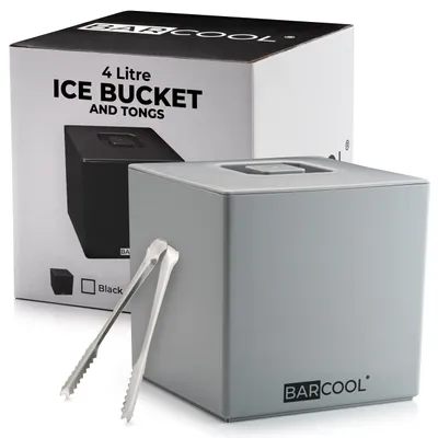Eiswürfelbehälter 4 Liter, quadratisch, doppelwandig, grau