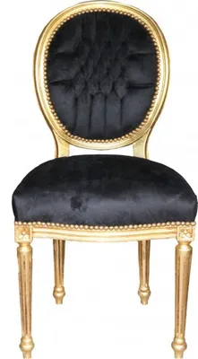 Produktbild von Casa Padrino Barock Esszimmer Stuhl Schwarz / Gold / Mod2/ Rund