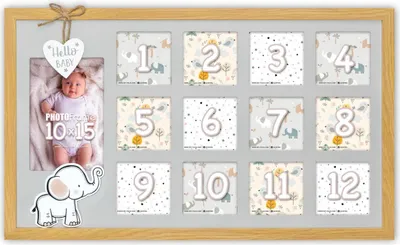 Immagine prodotto di ZEP Cornice per bambini Enea 12 mesi 13 foto legno 47x28,5 cm montaggio a parete