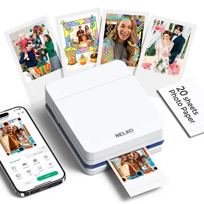 Produktbild von Nelko Fotodrucker PP01 Farbe Tragbarer Mini Fotodrucker, Weiß