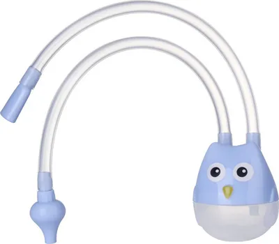 Immagine prodotto di Aspiratore nasale manuale per bambini Forma di gufo Forte durezza Comoda aspirazione orale di sicurezza Pulitore nasale Blu