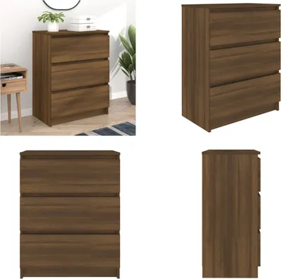 Image de vidaXL Sideboard brun aspect chêne 60x35x76 cm Bois composite - Sideboard - Buffets - Armoire - Rangement