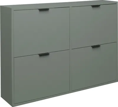 Image de Schuhkipper >Bonnie< in pine green matt lack - 120x86x25cm (BxHxT)