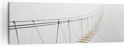 Produktbild von Bild auf Leinwand - Leinwandbild - Einteilig - Brücke ausgesetzt Nebel - 160x50cm - Wand Bild - Wanddeko - Wandbilder - Leinwanddruck - Bilder - Wanddekoration - Leinwand bilder - AB160x50-5018