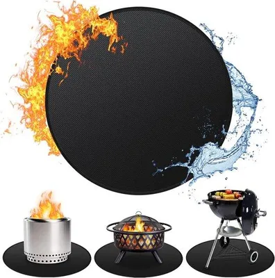 Immagine prodotto di Tappetino in silicone resistente al calore da 60 cm per uso esterno - Tappetino per barbecue - Accessori per barbecue - Nero - Facile da pulire - Riutilizzabile