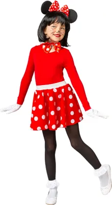 Produktbild von O514-128-140 rot-weiß gepunktet Mädchen Rock and Roll Rock Maus Gr.128-140