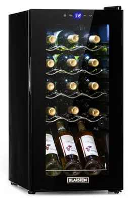 Image de Klarstein Cave a Vin sur Pieds, Caves à Vin de 44L avec une Porte en Verre, Cave a Vins à Zone Unique, Bar Intérieur/Extérieur, Frigo vin, Cave a Vin de Vieillissement, Petite Cave à Vin 15 Bouteilles