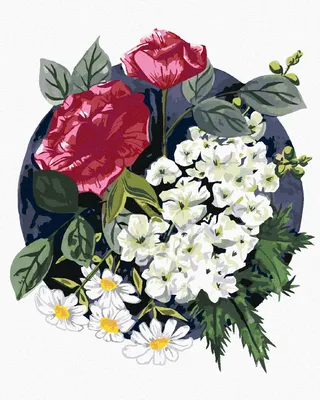 Produktbild von Zuty - Malen nach Zahlen - ROSEN UND MARGERITEN (ALEXANDRIA GILBERT), 40x50 cm, ohne Keilrahmen