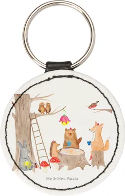 Produktbild von Mr. & Mrs. Panda Anhänger Waldtiere Picknick - Weiß - Geschenk, Gute Laune, kleiner schlüsselanhänger, schlüsselbund, Maus, Fuchs, Taschenanhänger, mini, Eichhörnchen