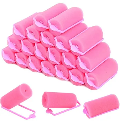 Produktbild von Haarrollen 30 Stück - Rosa Schaum - Weicher Schwamm - Lockenwickler - DIY Styling - Langlebiges Material