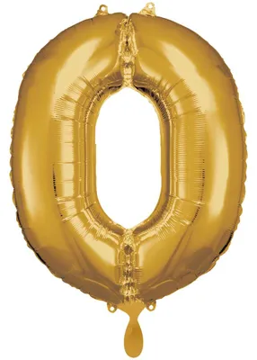 Immagine prodotto di Palloncino in foil numero 0 oro - 83 cm