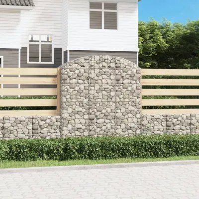 Obrázek produktu pro Maison Exclusive - Klenutý gabionový koš 150 x 50 x 160/180 cm pozinkované železo