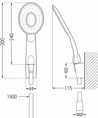 Image de Mexen R-73 ensemble de douche mural, noir - 785735052-70