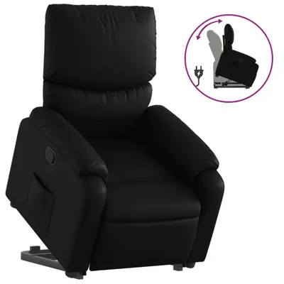 Produktbild von vidaXL Relaxsessel mit Aufstehhilfe Schwarz Kunstleder