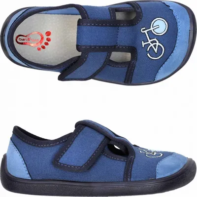 Obrázek produktu pro Bačkůrky plátěnky 3F 3BE3/1 bar3foot super flexi modré s kolem barefoot 24