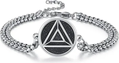 Image de Alcooliques anonymes bracelet 925 argent sterling sobriété récupération symbole AA bijoux