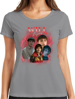 Produktbild von WILL Byers Stranger Fan Geschenk Retro Vintage Serie 90s Bootleg Damen T-Shirt, Grau, M