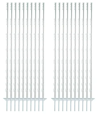 Produktbild von Electra Kunststoffpfahl 150 cm mit Doppeltritt - weiß - 20 Stück Weidezaunpfähle
