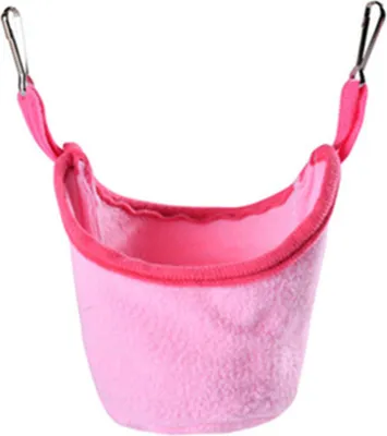 Produktbild von Hamster-Hängematten-Nest, warmes hängendes Kleintier mit Haken für Tiere, Kaninchen, Rosa