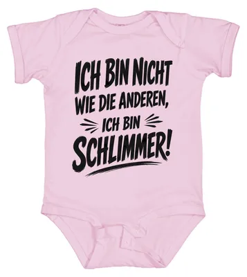 Produktbild von Ich bin nicht wie die anderen ich bin schlimmer Statement Sarkasmus Baby Body, Pink, 0/3
