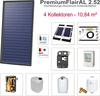 Produktbild von Solarbayer PremiumFlairAL Indach-Solarpaket 4 Bruttofläche 10,08 m² Solaranlage