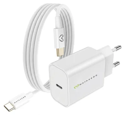 Produktbild von Mayaxess, 20W Netzteil für Galaxy Z Flip 7 + USB-C Kabel 1m, Weiß