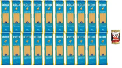 Produktbild von De Cecco Spaghetti Nr. 12, Italienische Hartweizenpasta, 20 Packungen à 500g, + Italian Gourmet polpa 400g