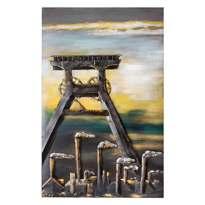 Zdjęcie produktu dla Gilde GILDE Gallery, Bild, rechteckig, "Glück Auf", Zechenmotiv, Metall, grau, VE 1, L. 4 cm, B. 80 cm, H. 120 cm 38991 4009079389913