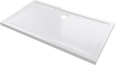 Image de Receveur De Douche A Poser Extra-Plat En Acrylique Blanc Rectangle - 140X80Cm - Bac De Douche