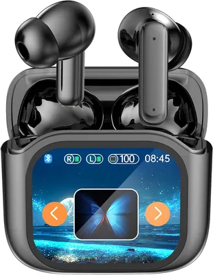 Produktbild von Übersetzer Kopfhörer – Translator Earbuds für Echtzeitübersetzung mit LCD-Touchscreen, unterstützt 144 Sprachen & 4 Übersetzungsmodi, Schwarz