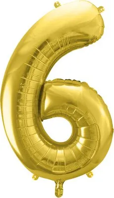 Zdjęcie produktu dla Balon foliowy "6", 72 cm, jasny złoty