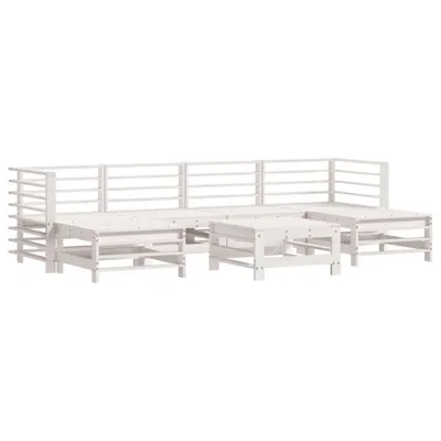 Produktbild von vidaXL 7-tlg. Garten-Lounge-Set Weiß Massivholz Kiefer