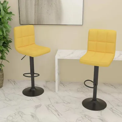 Produktbild von The Living Store Barhocker 2 Stk. Senfgelb Stoff