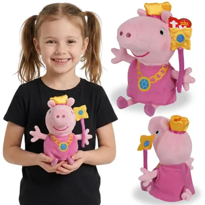 Produktbild von TY Peppa Wutz Prinzessin Plüschmaskottchen, Plüschtier, Kuscheltier von Beanie Babies, weiches Sensorikspielzeug 20 cm