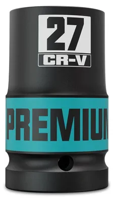 Zdjęcie produktu dla Klucz udarowy, nasadka 27 mm, 1 cal, głęboka nasadka, stal chromowo-wanadowa