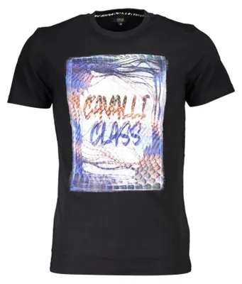 Produktbild von Herren Schwarz Rundhals T-Shirt mit Print und Logo