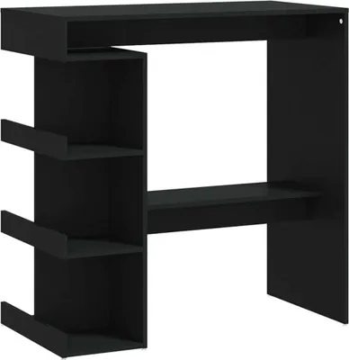 Obrázok produktu pre vidaXL Barový stôl s policou čierny 100x50x101,5 cm Materiál drevo