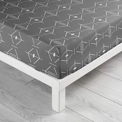 Imagen del producto de Funda de cama de algodón para cama tamaño queen "Aristide" - Gris antracita - 160 x 200 cm