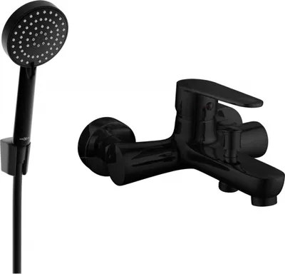 Produktbild von Mexen Kama R75 Wannenbatterie mit Brausegarnitur, Schwarz - 7253R75-70