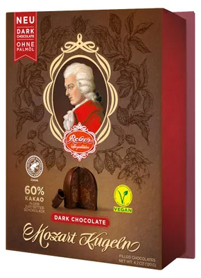 Produktbild von Reber Dark Chocolate 6er Barock aus Zartbitterschokolade Packung 120g