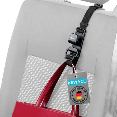 Produktbild von KEWAGO Auto Handtaschenhalter für die Kopfstütze - Taschenhaken mit 6 Kg Tragkraft