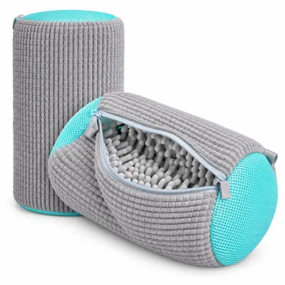 Produktbild von 2 Stück Premium Schuhwaschbeutel Edition 2025 für die Waschmaschine, Waschbeutel Sneaker Schuhe Wäschesack mit 360°Reinigungsflaum und Reißverschluss.