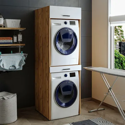 Image de Skye Decor, armoire de rangement pour lave-linge, de haute qualité, 100% mélaminé, dimensions : 67 x 205 x 66,8 cm
