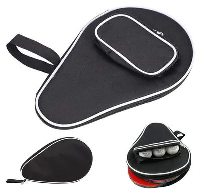 Image de Sac de ping-pong, étui pour 2 raquettes et 3 balles, noir, 29 x 21 x 2,8 cm