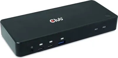Produktbild von Club3D KVM Switch 4K60Hz 2x USB-C> HDMI/DP/3xUSB/2xUSB-C/LAN