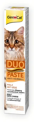 Productafbeelding van GimCat DUO Pasta tegen haarballen, met mout en kaas, 50 gram