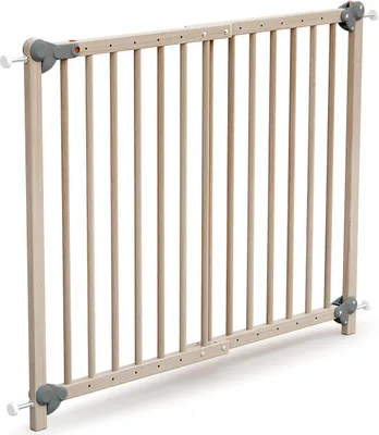 Image de WEBABY - Barrière de sécurité extensible Hêtre Brut 110 cm  LOKEE| De 73-110 | Amovible |Pour enfant jusquà 24 mois | Ouverture à une main | Fixation par perçage