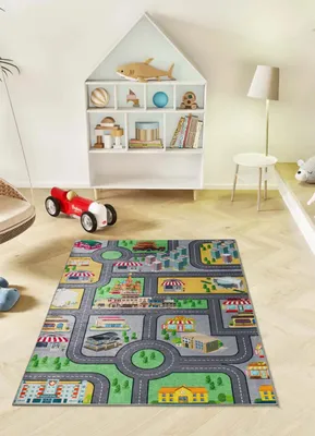 Produktbild von ATTICGO Kinderteppich CANDY Autos und straßen in Mehrfarbig, 120x170 cm